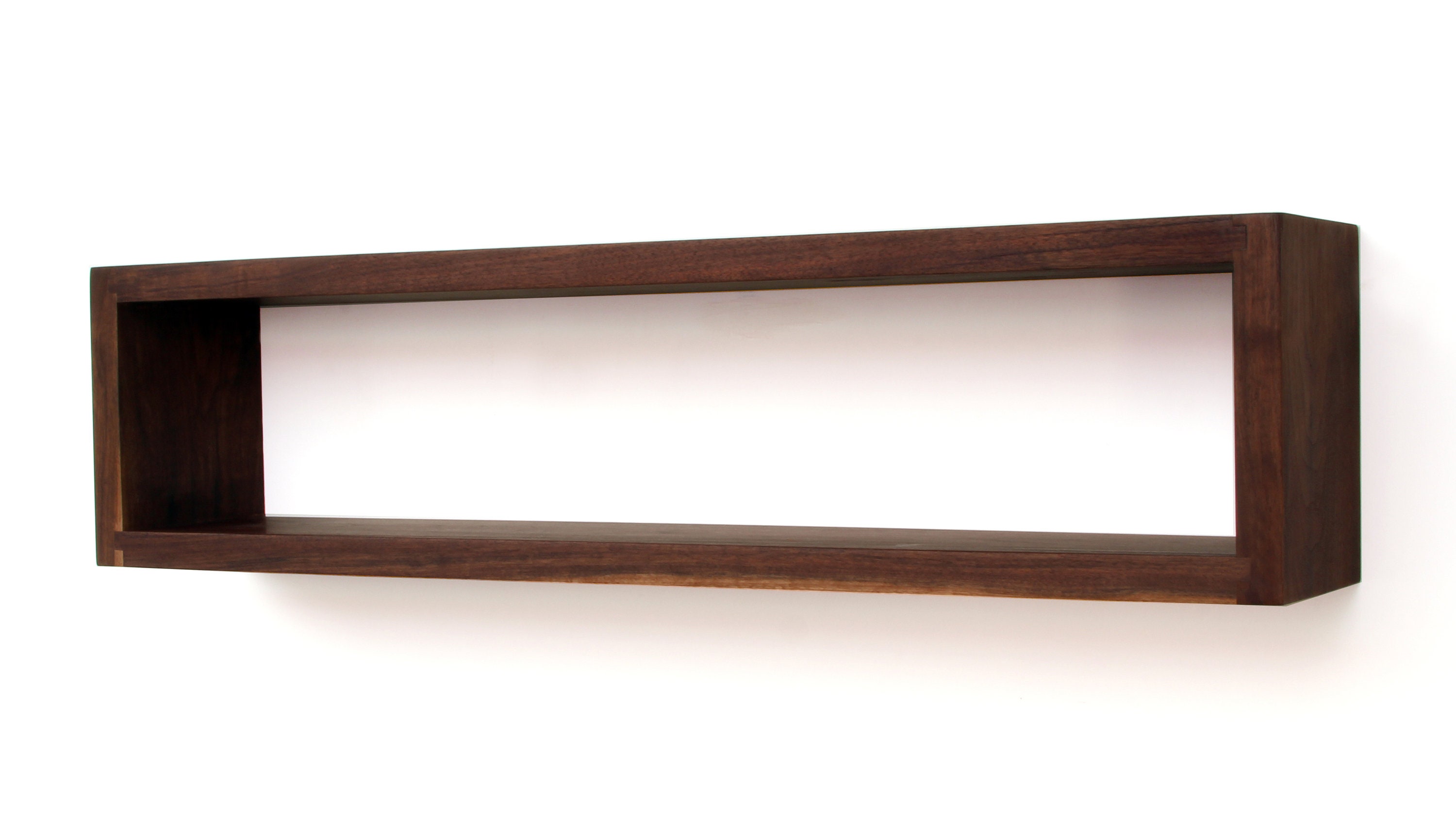 Floating Walnut Rectangular Box Shelf Solid Wood Modern Hidden Etsy UK