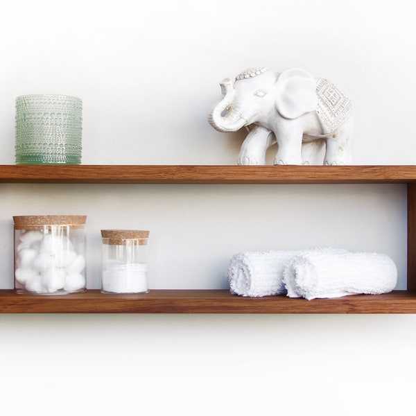 Teak Floating Shelf Etsy