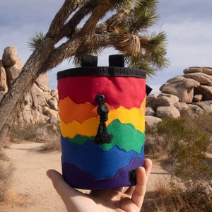 Rainbow Mountains Range Pride Chalk Bag, Climb with Pride for Climbing & Bouldering, Chalkbag, Gift for Climbers