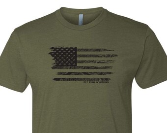 Topo Flag Tee - Military Green