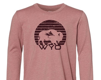 Sunset Bison Fly Youth Long Sleeve