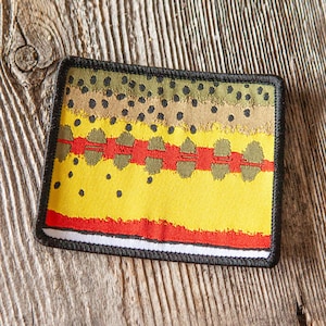Golden Trout Pattern Wyoming State Shape Iron-On Patch