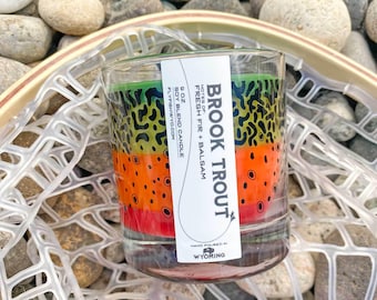 Wyo Brook Trout Pattern Candle