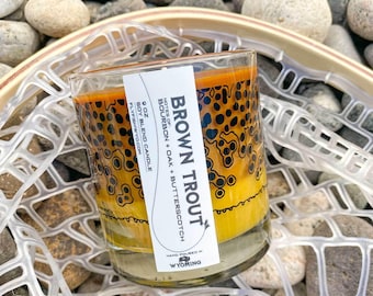 Wyo Brown Trout Pattern Candle