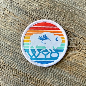 Sunset Bison Fly Iron-On Patch