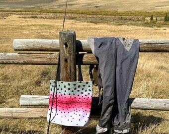 Trout Pattern Tote Bags