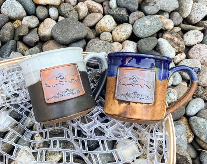 Handmade Wyoming Mountain Trout Mugs