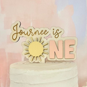 Personalized Sun ONE Cake Topper: Boho First Birthday Decor