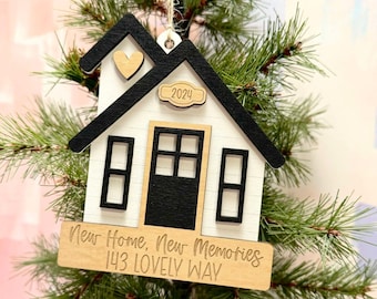 Adorno navideño personalizado para la primera vivienda: Regalo de cierre para agentes inmobiliarios