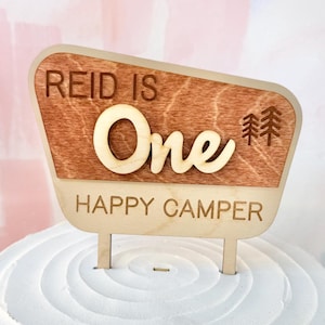 One Happy Camper, National Park Sign Cake Topper, Camping 1st Birthday Party, First Birthday Decor, Outdoor Theme Birthday