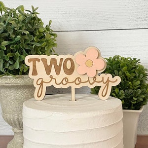 Two Groovy Cake Topper, Boho Cake Topper, First Birthday Cake Topper, Groovy Cake Topper, Retro Cake Topper, Floral Cake Topper