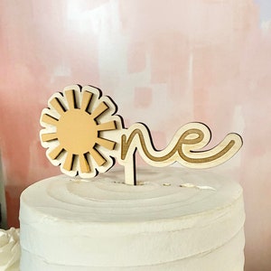 Boho Sun ONE Cake Topper: 3D Wood First Birthday Decor