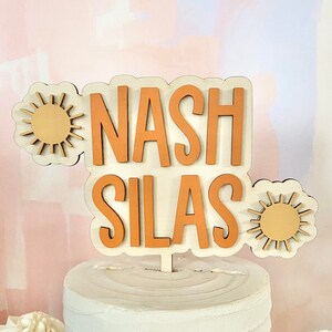 Personalized Sun ONE Cake Topper: Boho First Birthday Decor