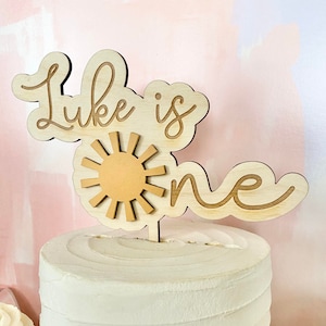 Personalized Sun ONE Cake Topper: Boho First Birthday Decor
