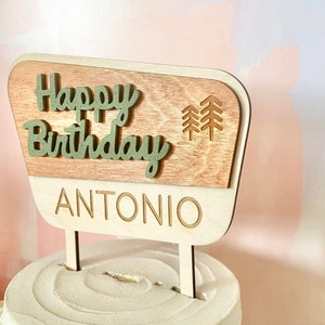 Happy Camper First Birthday, National Park Cake Topper, Adventure First Birthday, Little Explorer Cake Topper, 1st Birthday Wood Cake Topper
