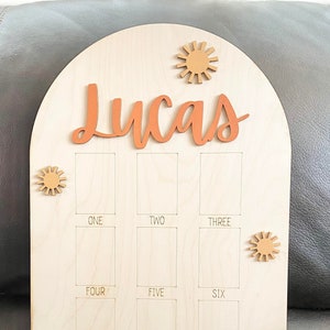 First Birthday Photo Board: Monthly Milestone Display, 3D Name