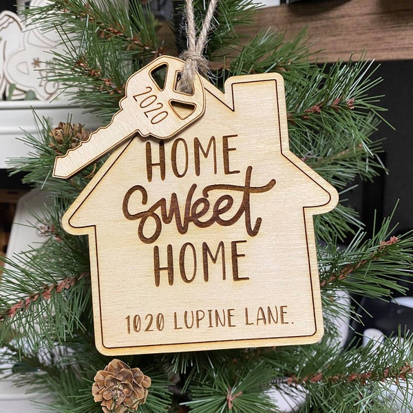 Our First Christmas Ornament 2022, Wooden House Christmas Ornament, New Home Gift, Housewarming Gift, First Christmas In Our New Home Gift