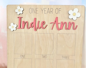 Daisy First Year Photo Board, Birthday Party Decor