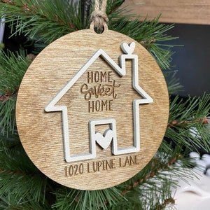 New Home Ornaments, Personalized Christmas First Home Ornament, New Home Gift For Couple, New Home Keepsake, Personalized Ornament