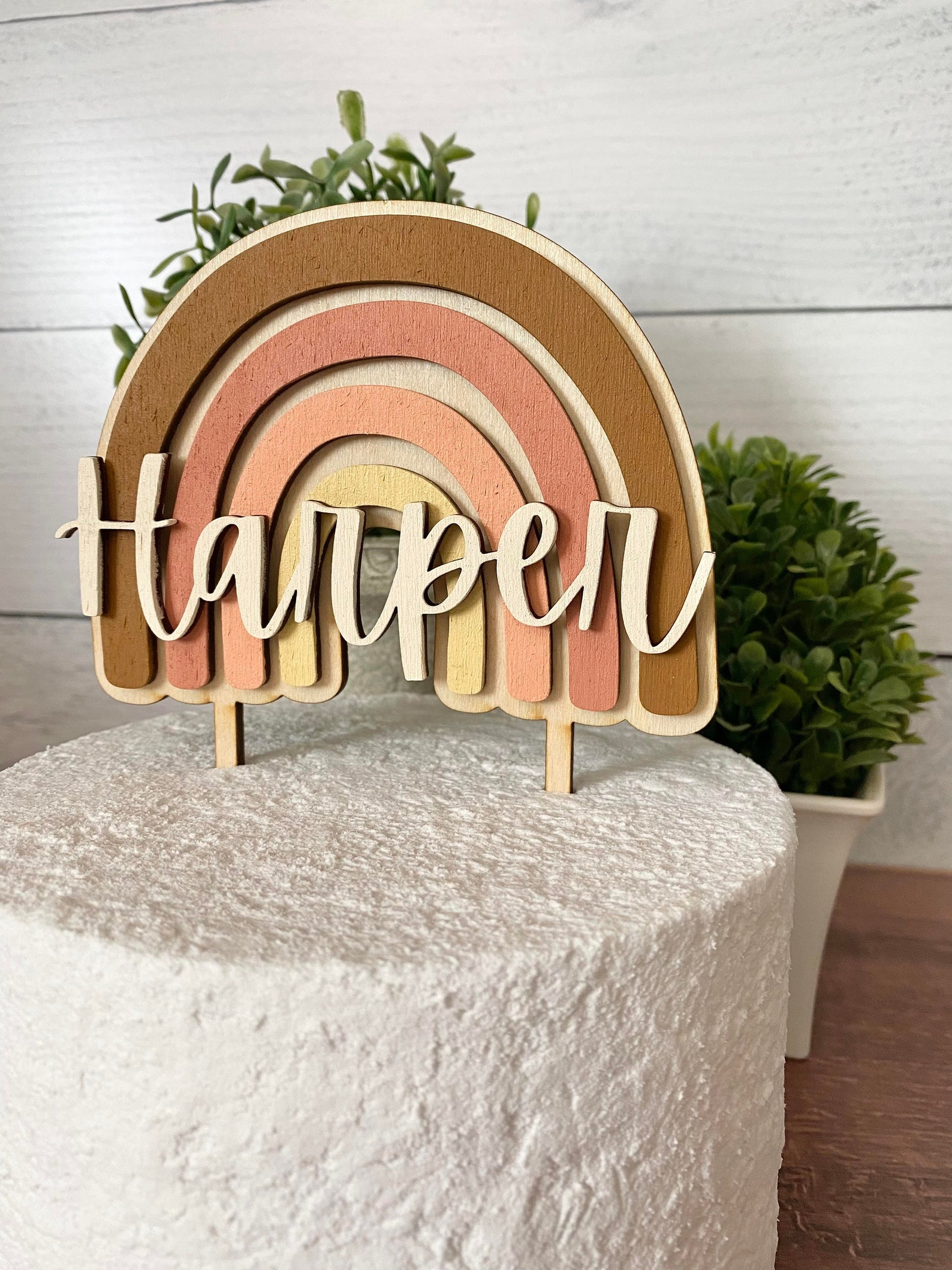 Boho Rainbow Cake Topper First Birthday Rainbow Cake Topper - Etsy