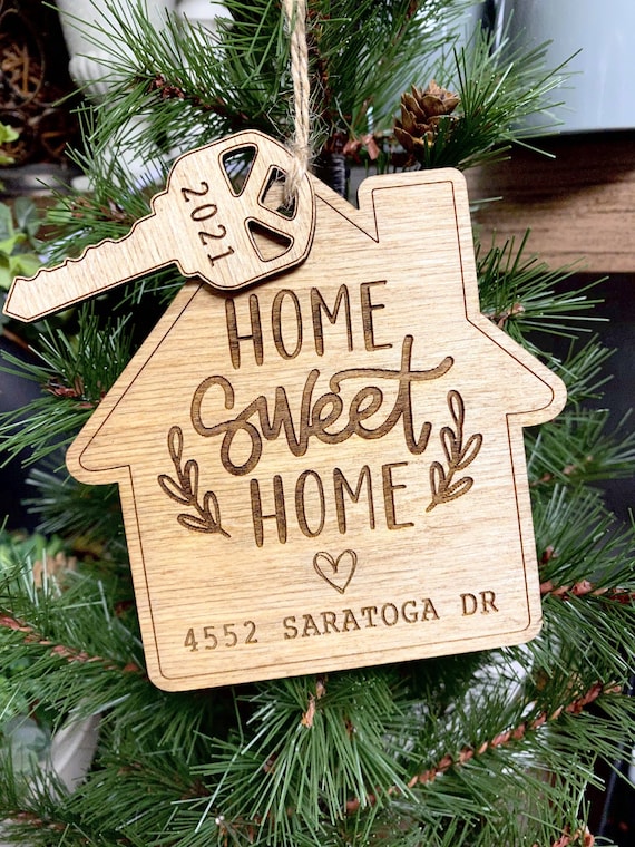 Personalized New Home Christmas Ornament Wooden Key Decoration For Hou – Sentiments By Ellazandra