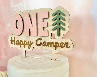 One Happy Camper 1st Birthday Cake Topper: Woodland Theme