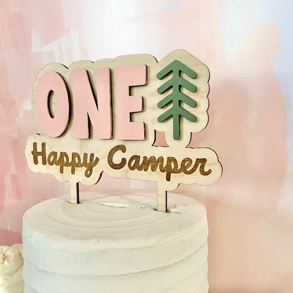 One Happy Camper 1st Birthday Cake Topper: Woodland Theme