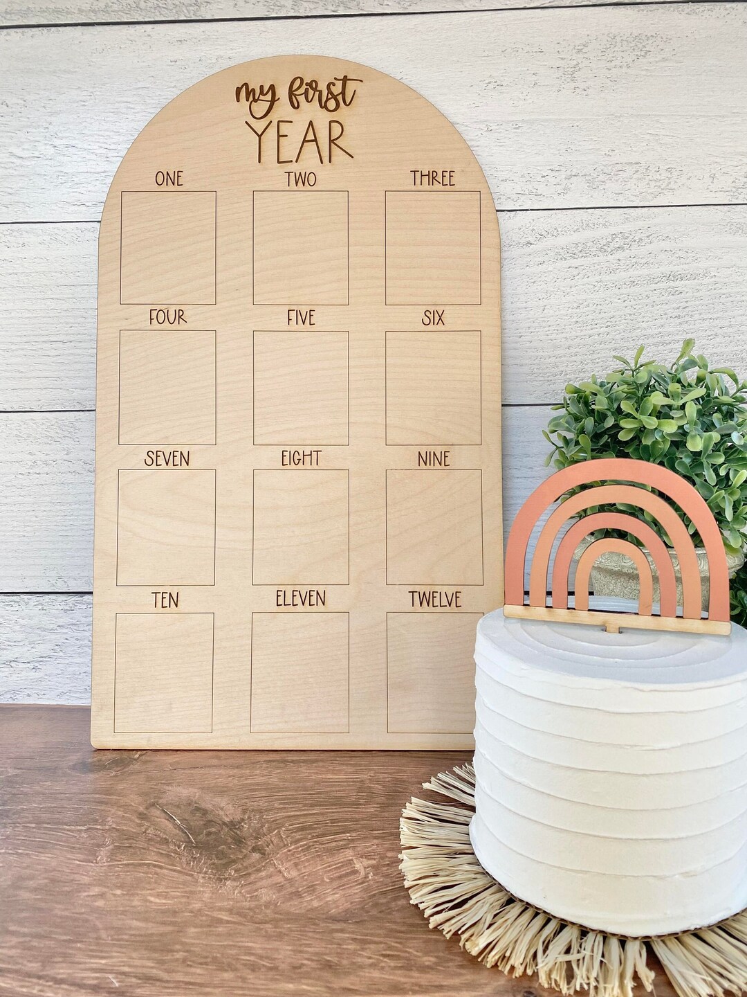 First Birthday Milestone Board: 12 Month Photo Display - Etsy
