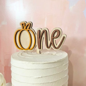 Pumpkin Cake Topper For First Birthday | Halloween & Autumn Themed Wooden Cake Decoration