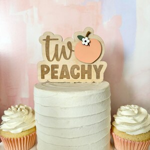 Personalized TWO Peachy Cake Topper: Peach Birthday Decor