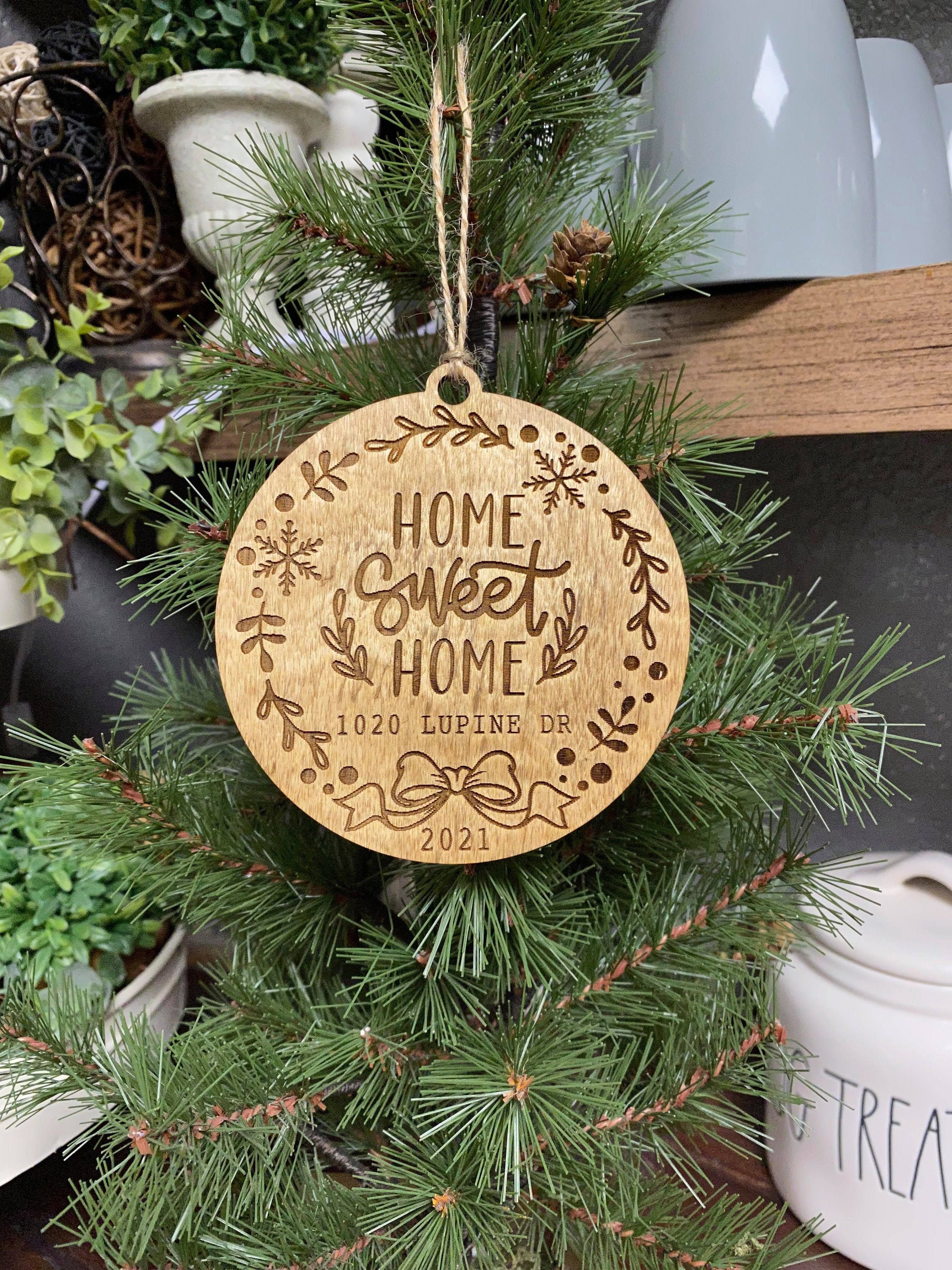 Home Sweet Home Ornament Personalize Christmas Ornament Etsy
