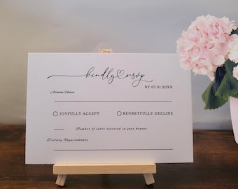 Hochzeit Antwortkarte | Minimalistisch einfache Antwortkarte