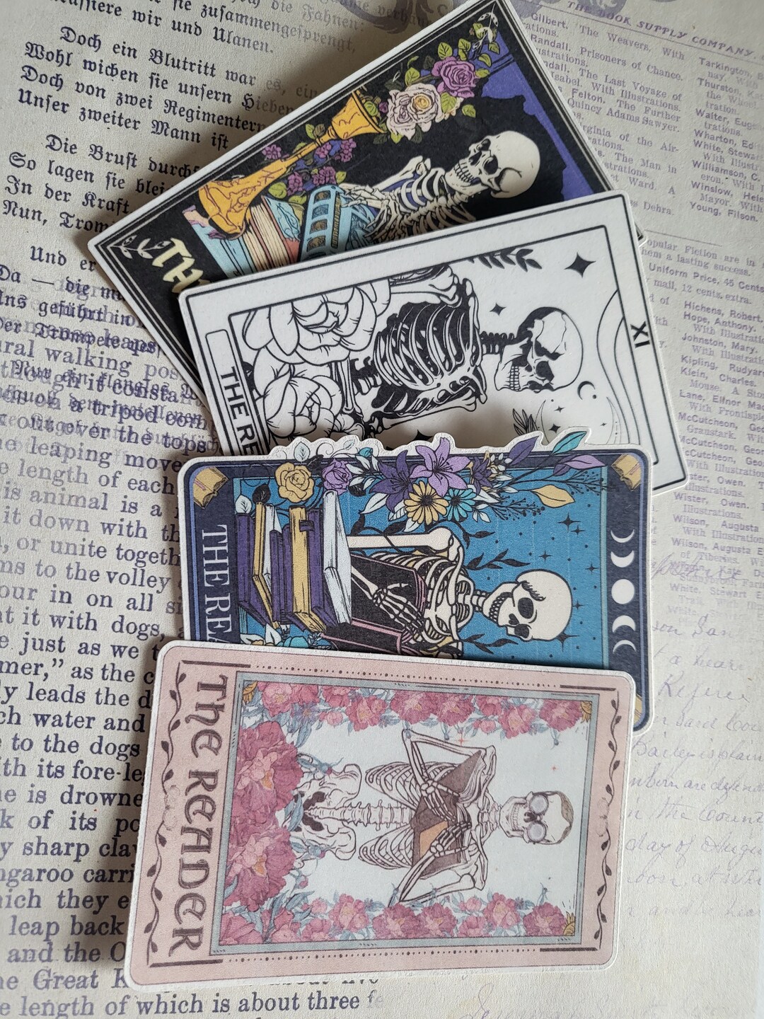 The Reader Sticker The Reader Stickers, Bookish 4 Pack Gloss Stickers for Bookworms ...