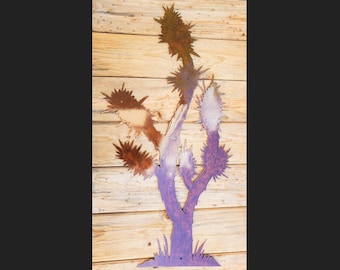 Iron Joshua Tree | Metal Wall Art ~ Mounted Iron Sonoran Mojave Desert Yard Patio Garden Decor Rustic Cactus Succulent California