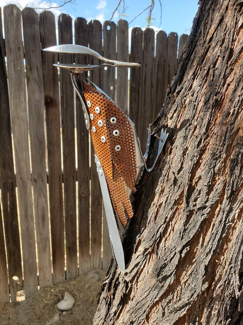 Iron Woodpecker Metal Art 10 Iron Southwest Sonoran Etsy
