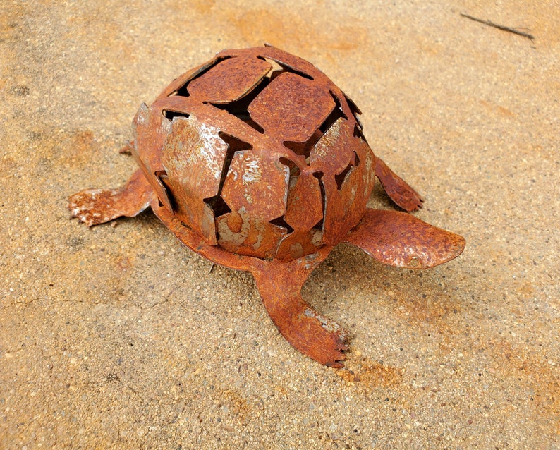 Iron Desert Tortoise Metal Yard Art Garden Gnome Southwest Sonoran Desert Arizona Yard Decor Turtle Shell Cute Reptile Indoor Outdoor image 8