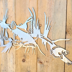 Iron Flathead Catfish | Metal Fish Art ~ Rusted Flat Wall Decor Yard Cabin Rustic Fishing Pond Lake Fishing Lodge Pond Lake Indoor Outdoor