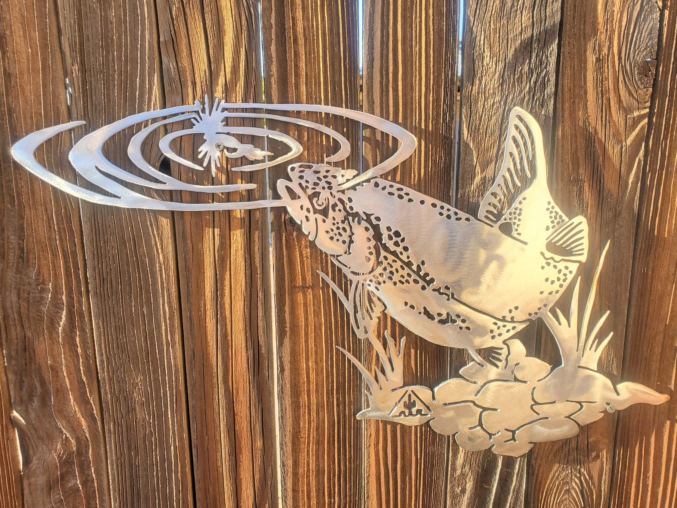 komsoup Hunting & Trout Fishing Art Wall Decor 3D SceneMetal Fish Wall Art  | Fly Fishing Trout Decor Hanging Gifts Home Living Room Bedroom Wall