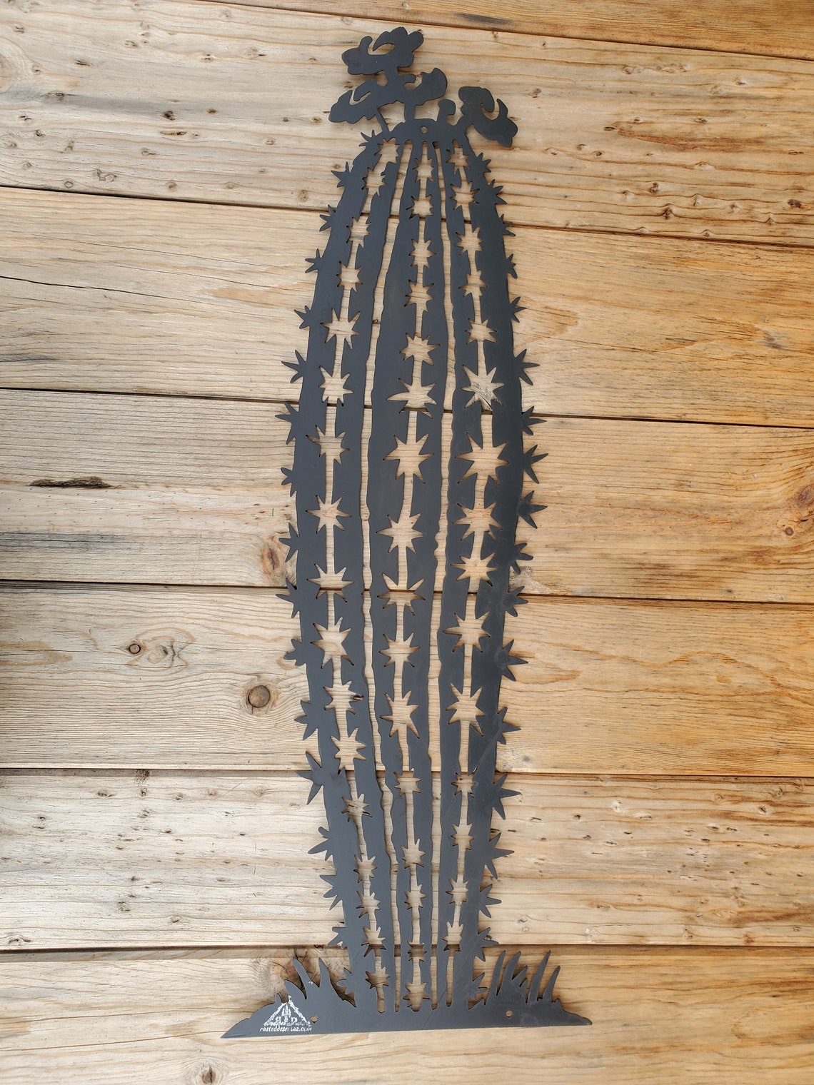 Iron Saguaro Cactus Metal Wall Art Mounted Sonoran Desert Etsy
