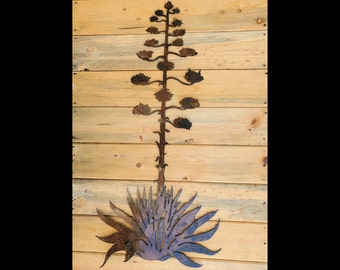 Iron Agave Yucca | Metal Wall Art ~ Rusted Southwest Sonoran Desert Metal Art Arizona Yard Home Decor Rustic Mexican Succulent Flat