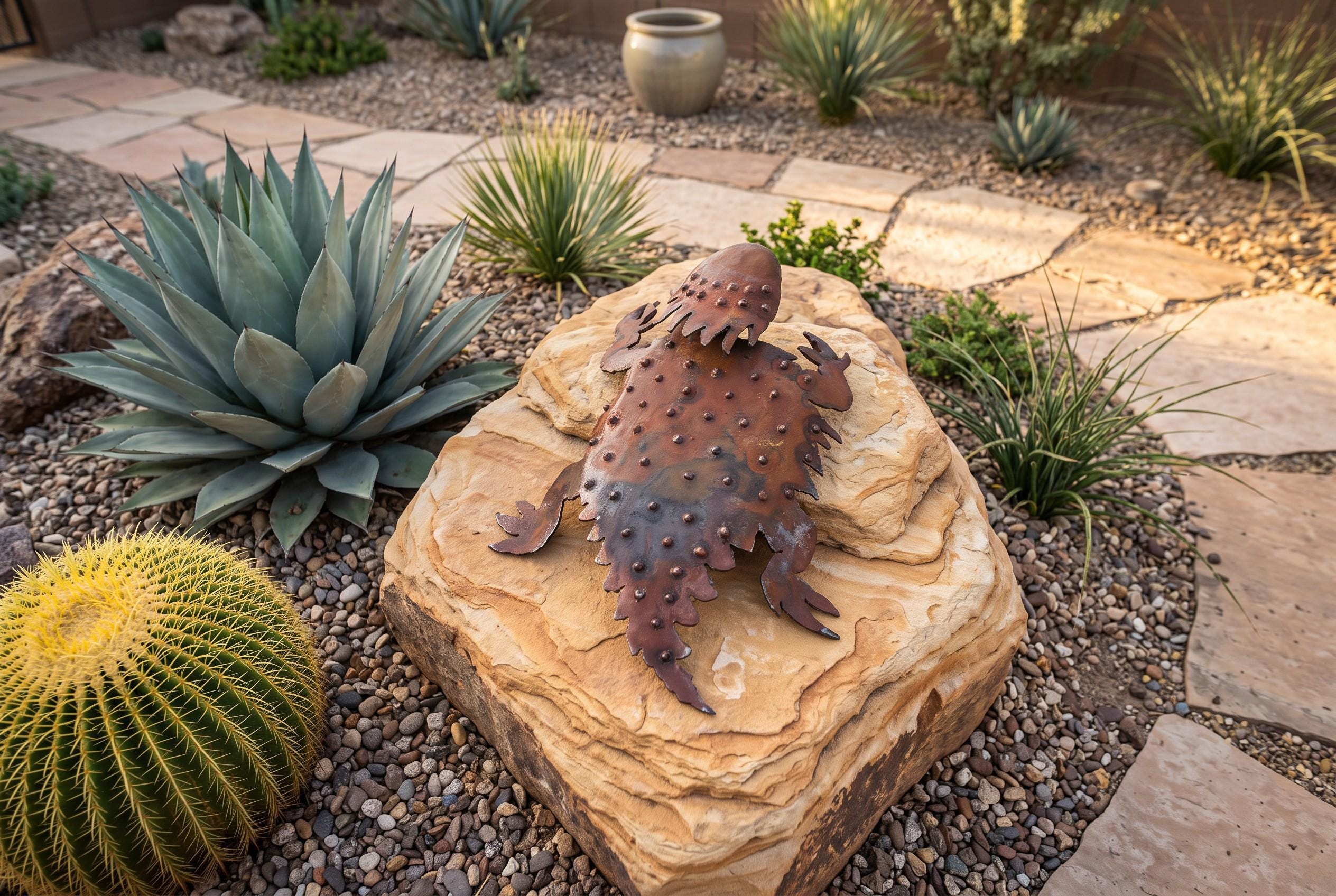 Rusted Steel Horned Lizard Sculpture, Southwest Desert Yard Art - Etsy
