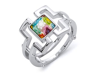 Murano Millefiori Maze Ring