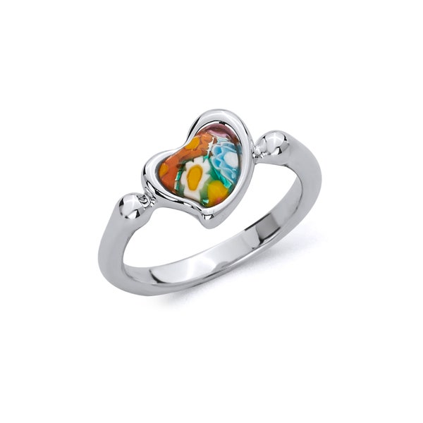 Millefiori Swirl Heart Ring By Alan K