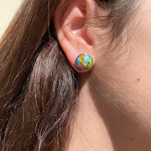 Murano Millefiori Multi Colored Round Glass Stud Earring By Alan K image 9