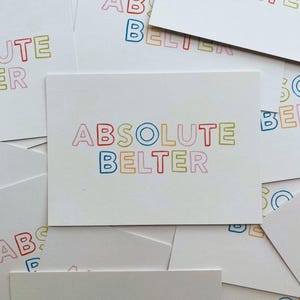Absolute Belter bedankt blanco A6-briefkaart | Pak van 10 of 20 | Notitiekaart, klein bedrijf, feest | Schots, Glasgow