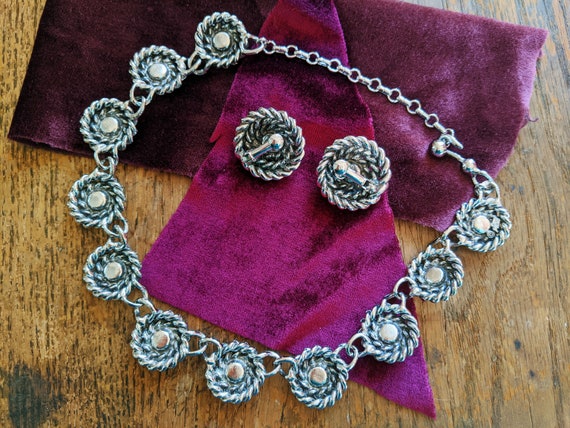 Signed 1950s CORO Choker Necklace & Clip Earrings… - image 3