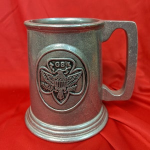 Vintage Wilton Armetale Pewter Girl Scout Eagle Tankard