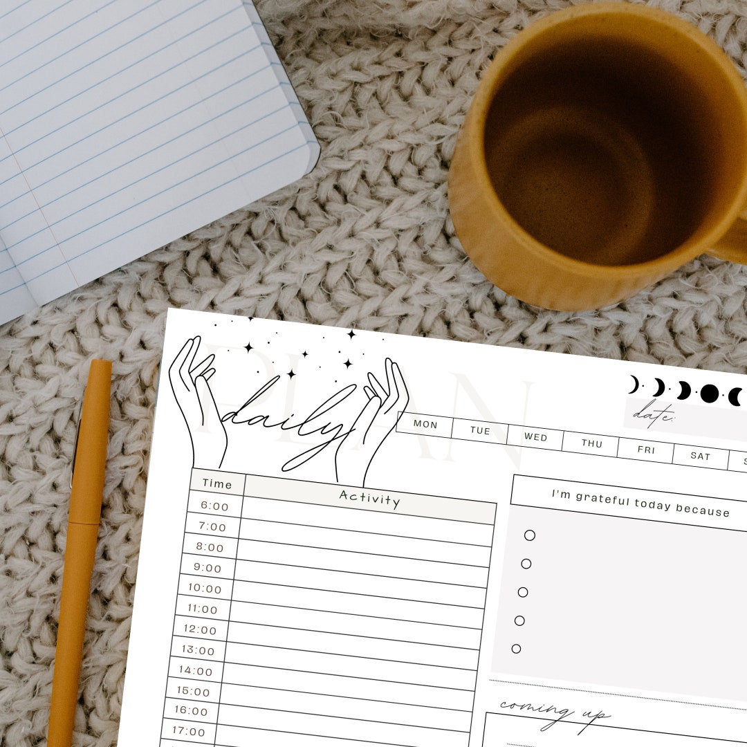 Witch Black and White Daily Planner Planner Printable Black and White ...