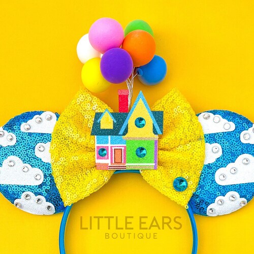 Up  Inspired Mouse Mouse Ears, Magical Up Ears, Up, Grape Soda Cap, Grape Soda Ears, Up Gifts, Gifts for Her, House Ears, Mickey Ears