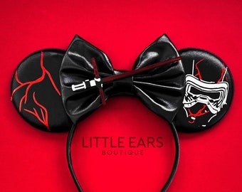 Disney Ears, Mickey Ears, Star Wars, Kylo Ren Mickey Ears,  Star Wars Inspired Mickey  Headband, Star Wars Mickey Ears, Minnie Ears